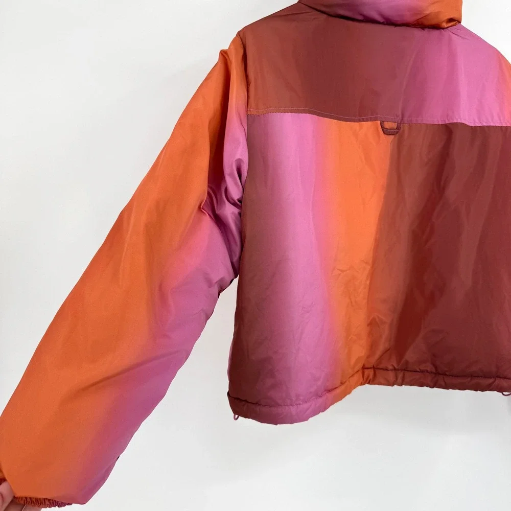 BDG Urban Outfitters Isla Funnel Neck Ombre Puffer Jacket Orange/Purple Small